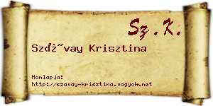 Szávay Krisztina névjegykártya