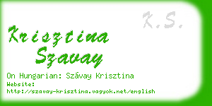 krisztina szavay business card