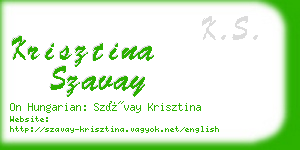 krisztina szavay business card